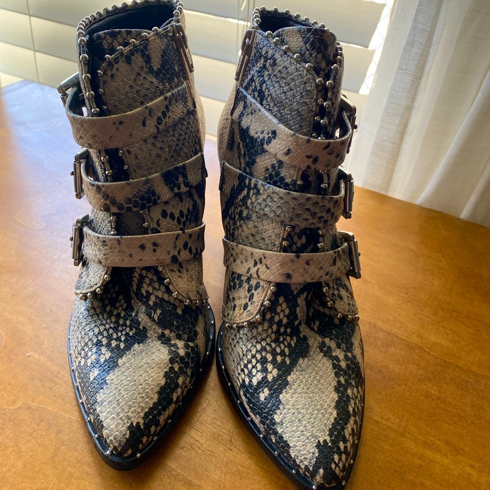 Steve Madden faux snake skin booties